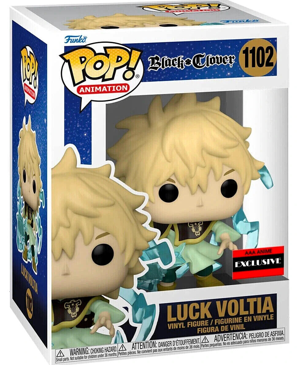 Funko Pop Luck Voltia # 1102 Glow CHASE Black Clover Exclusive Anime + Protector