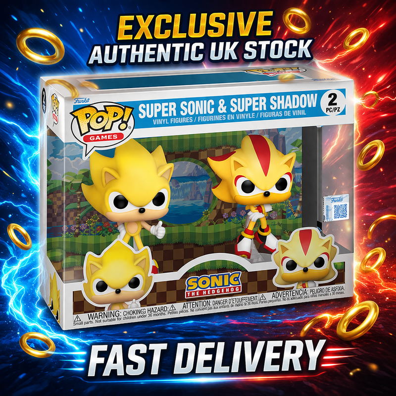 Funko Pop the Hedgehog Super Sonic & Super Shadow Flocked Exclusive 2 Pack