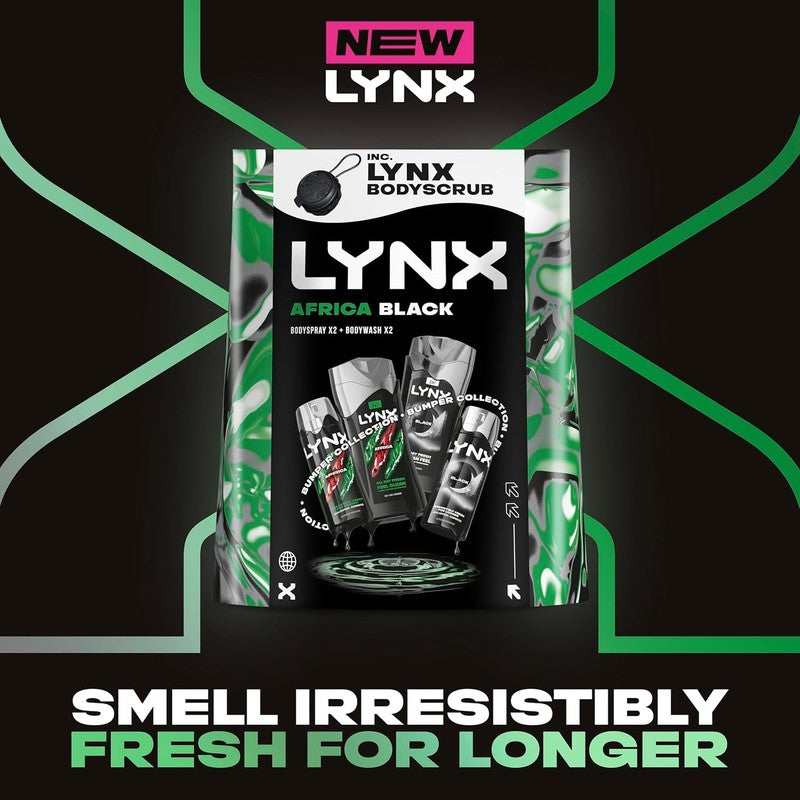 Lynx Gift Set Africa & Black Bumper Two Body Wash and Body Spray Duos Gift Set