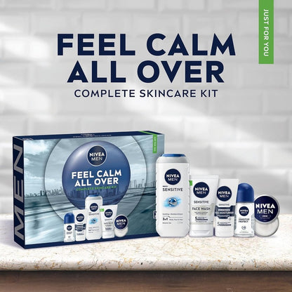 NIVEA MEN Feel Calm All over Skincare Gift Set - Men Gift Set Sensitive Skin