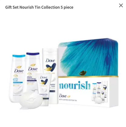 Dove Gift Set Nourish Tin Collection 5 piece Gift Set Perfect Gifts for Her