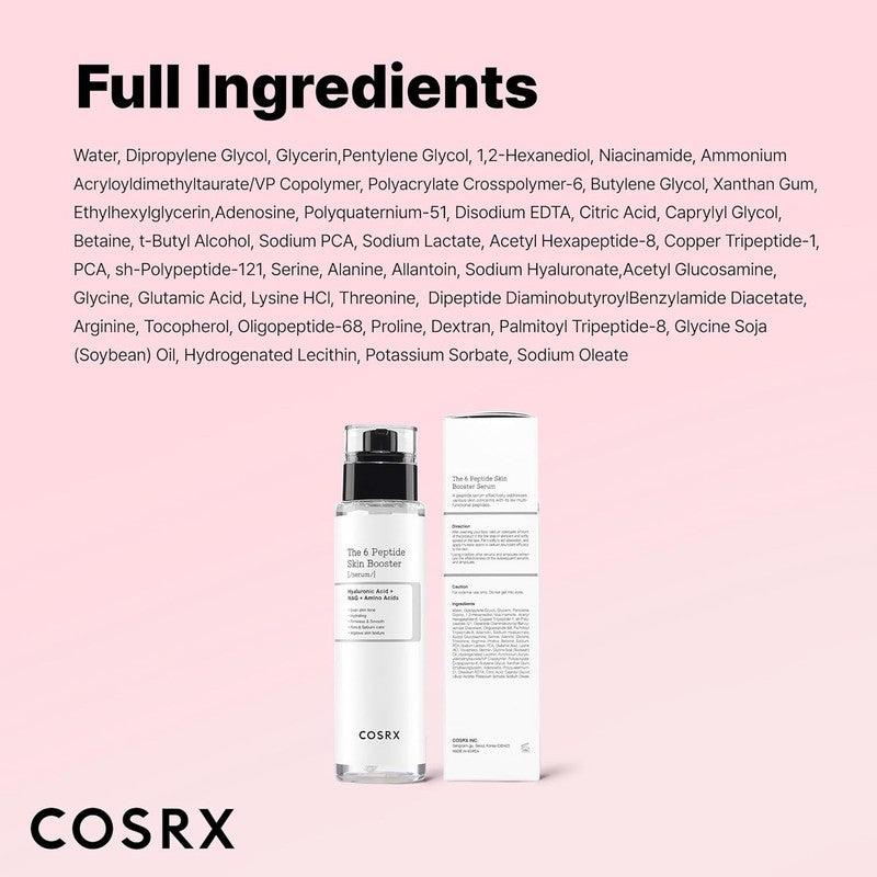 COSRX 6 Peptide Collagen Serum Face Toner with Niacinamide Korean Skincare 150Ml