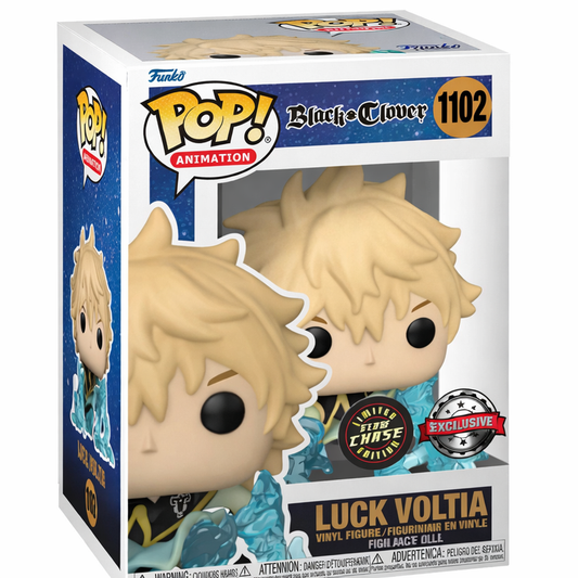 Funko Pop Luck Voltia # 1102 Glow CHASE Black Clover Exclusive Anime + Protector