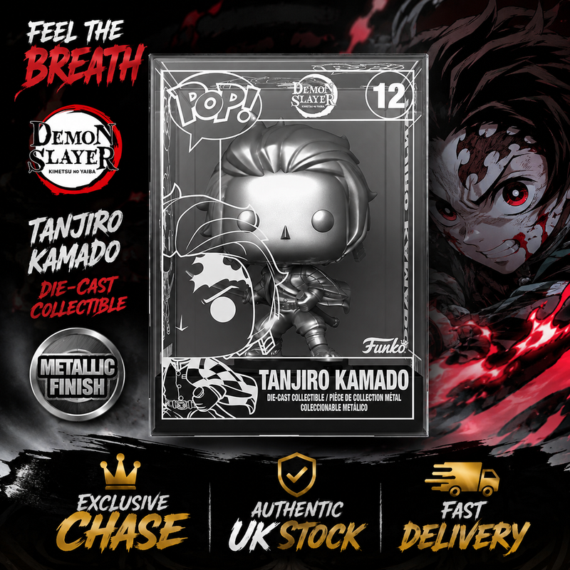Funko Pop Die Cast Tanjiro Kamado #12 Silver Chase Demon Slayer Exclusive UK New