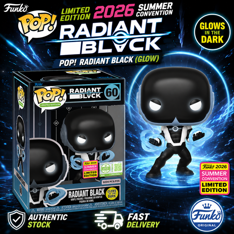 Funko Pop Radiant Black Glow #60 SDCC 2026 Ultra Limited Edition 5000 +Protector