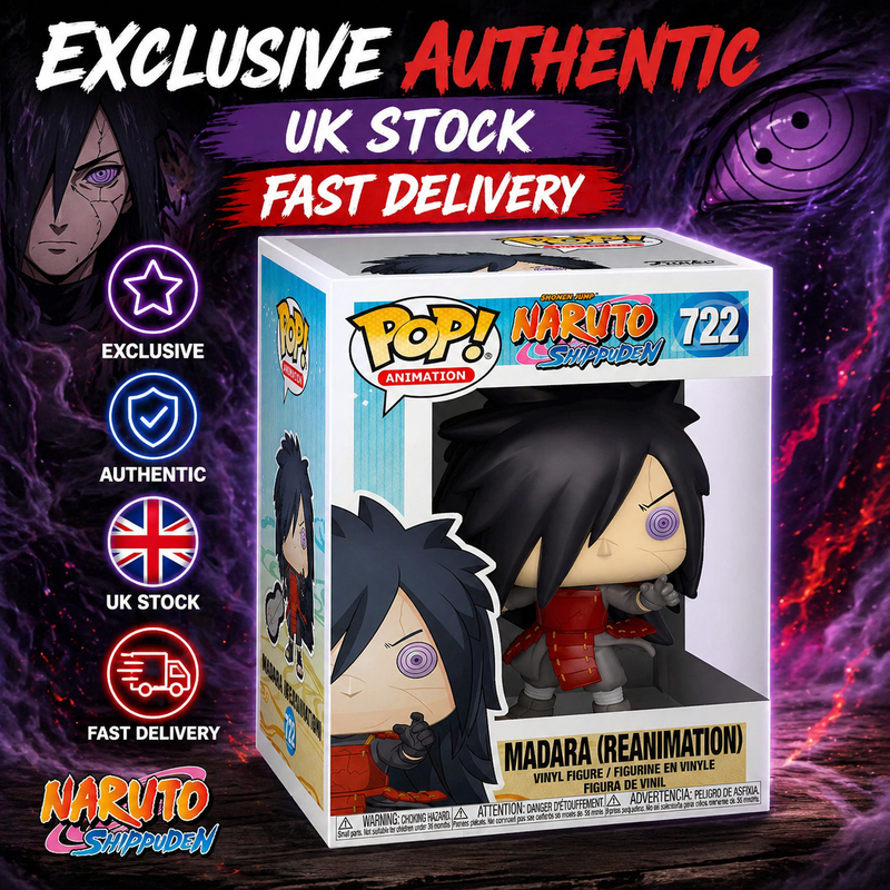 Funko Pop Madara Reanimation # 722 Naruto Shippuden Exclusive Anime Vinyl Figure