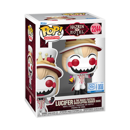 Funko Pop Hazbin Hotel Lucifer Rubber Duck 2244 Exclusive Animation + Protector