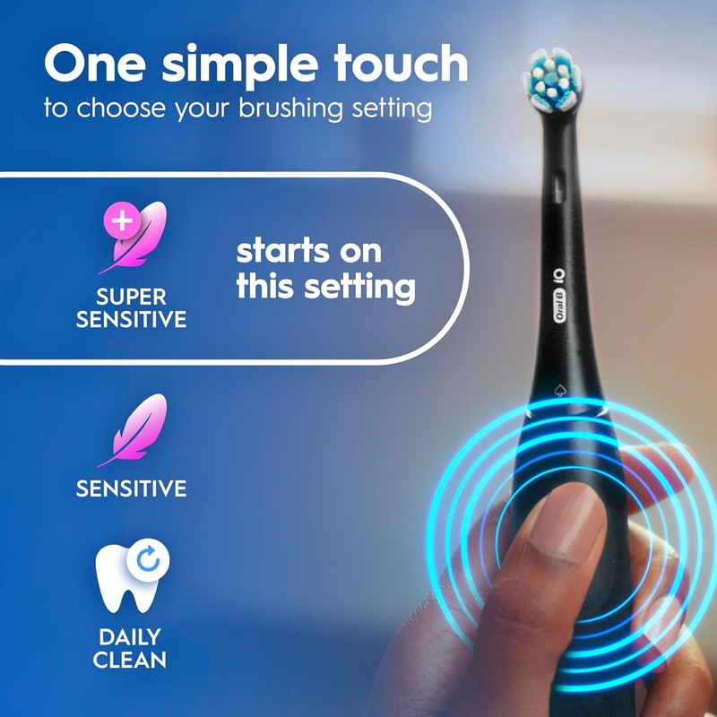 Oral-B Io2 Duo Electric Toothbrushes, 2 Handles, Night Black and Calm Pink