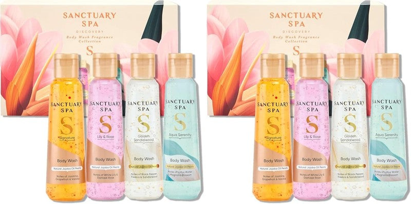 Sanctuary Spa Body Wash Gift Set, Discovery Collection 4 Travel‑Size Body Washes