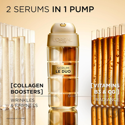 L’Oréal Paris Age Defying Serum Le Duo, Collagen Peptide Booster and Vitamins B3
