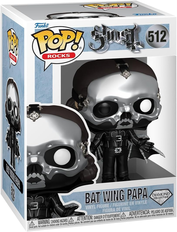 Funko Pop Rocks Ghost Bat Wing Papa Diamond Glitter #512 Music Vinyl+ Protector