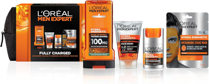 L'Oréal Paris Men Expert Fully Charged Washbag Gift Set for Him, Energising Face