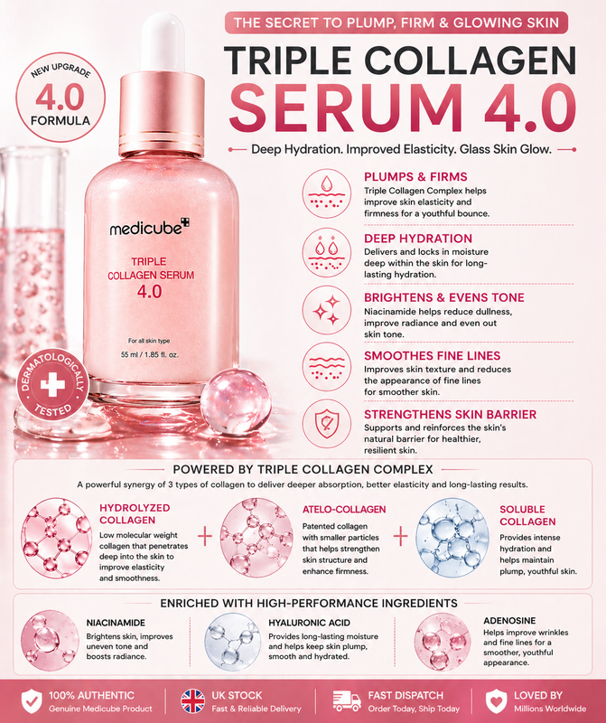 Medicube Triple Collagen Serum 4.055m Korean Skincare Plumping Firming Glow Skin