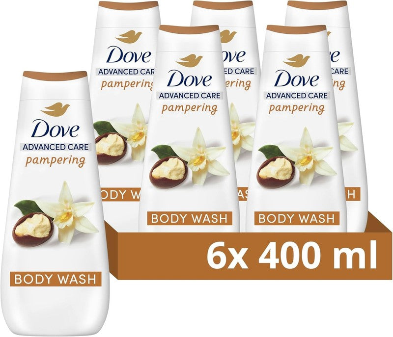 Dove Advanced Care Pampering Body Wash, Skin Cleanser Shower Gel Shea Butter UK
