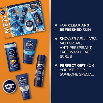 NIVEA MEN Feeling Ultimate Gift Set (5 Products), Men'S Skincare Gift Set