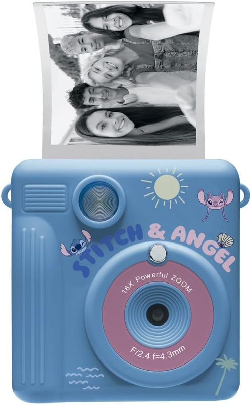 LEXIBOOK, Disney Stitch Starcam Print Camera, Instant Printer, SD Card, 3D