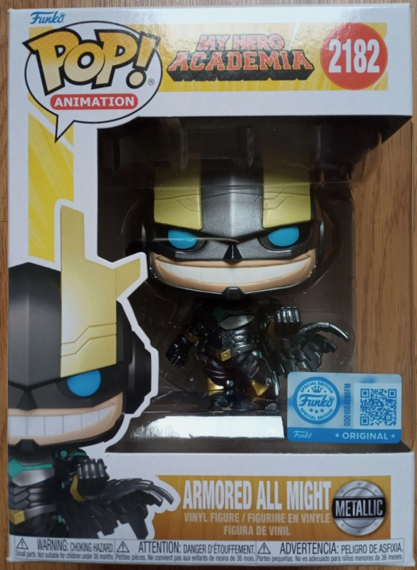 Funko Pop Armored All Might # 2182 Metallic Exclusive My Hero Academia Anime UK