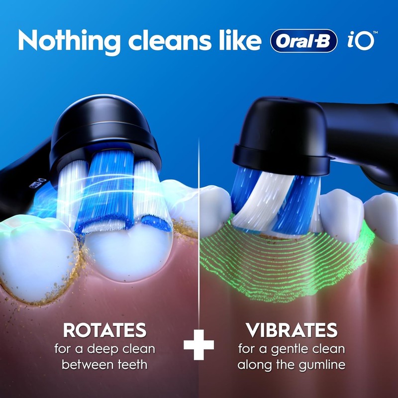 Oral-B Io2 Duo Electric Toothbrushes, 2 Handles, Night Black and Calm Pink