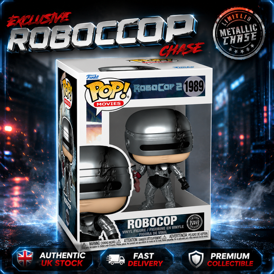 Funko Pop RoboCop 2 Metallic Exclusive CHASE  #1 989 Movies Figure UK + Protecto