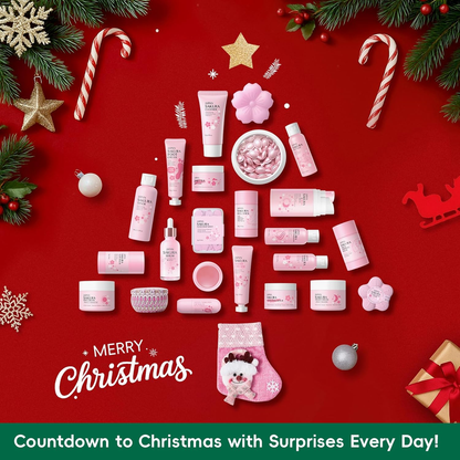 Sakura Beauty Advent Calendar 2025, 24 Luxury Skincare & Body Care Surprise Gift