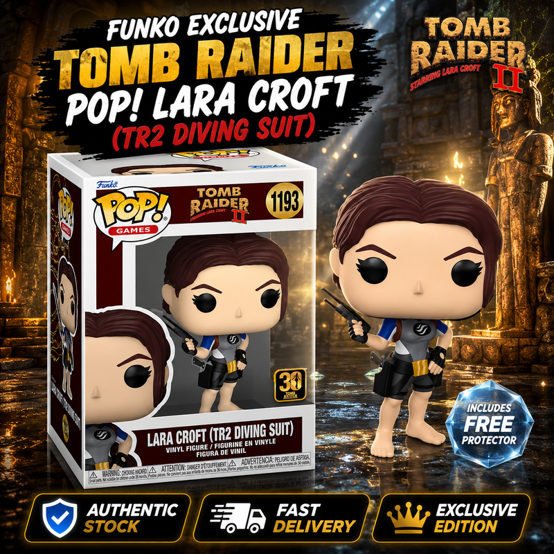 Funko Pop Tomb Raider 2 Lara Croft Diving Suit #1193 Exclusive Games Vinyl +Case
