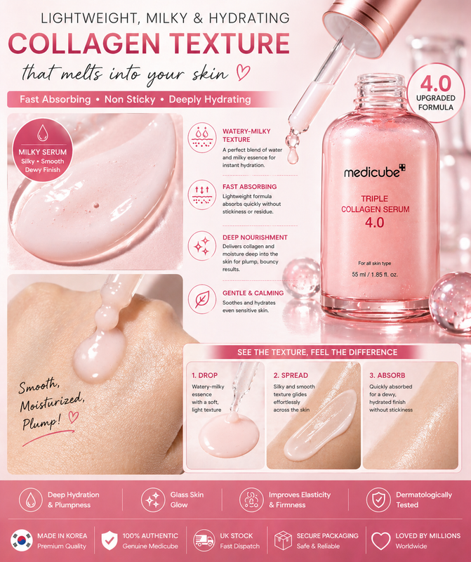Medicube Triple Collagen Serum 4.055m Korean Skincare Plumping Firming Glow Skin
