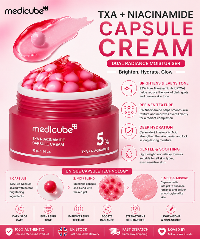 Medicube TXA Niacinamide Capsule Cream 55m Tone Brightening Korean Skincare Glow