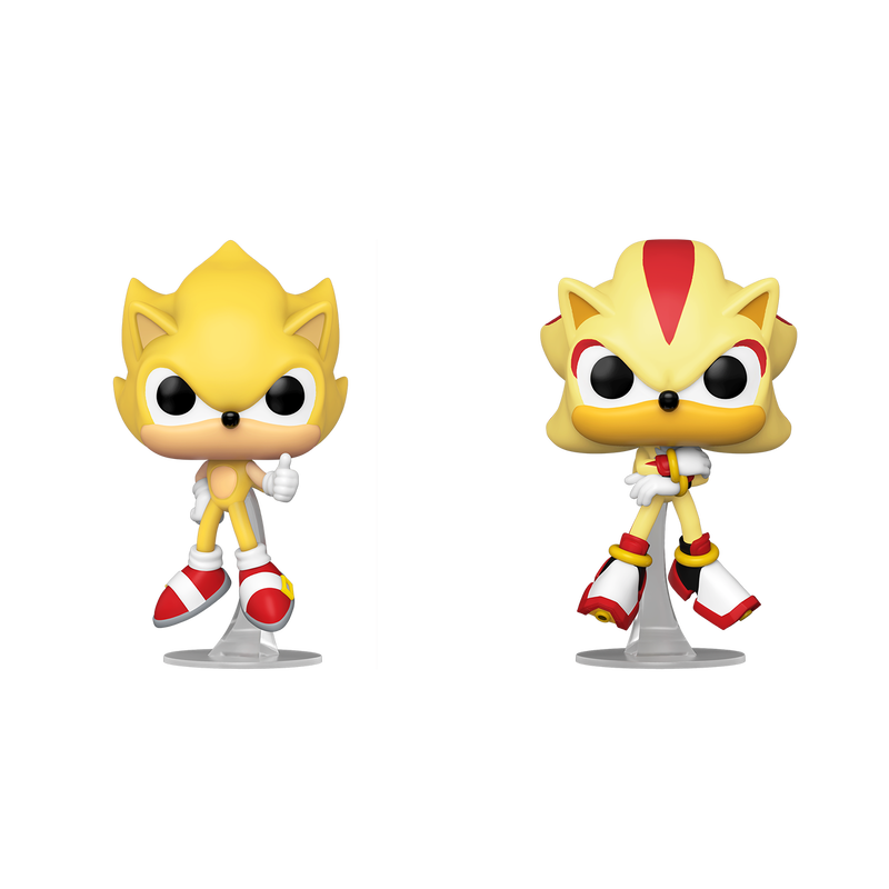 Funko Pop the Hedgehog Super Sonic & Super Shadow Flocked Exclusive 2 Pack