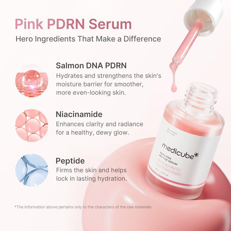Medicube PDRN Pink Peptide Serum Salmon DNA Korean Skincare Glow Genuine KBeauty