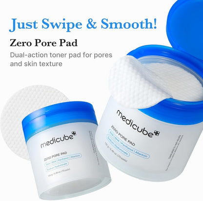 Medicube Zero Pore Pads 2.0, Dual-Textured Exfoliation I Korean Skin Care