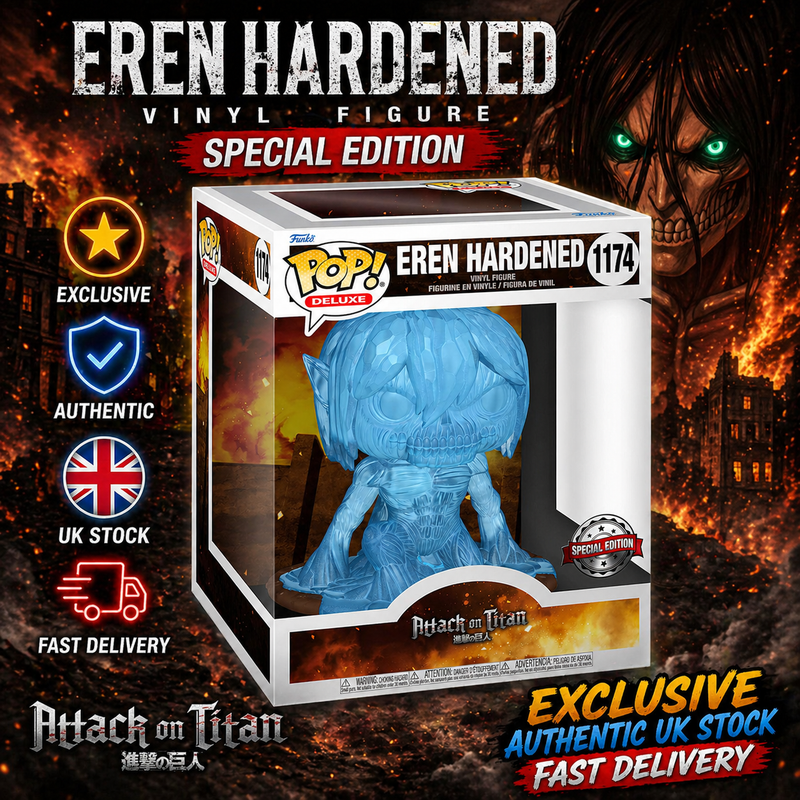 Funko POP Eren Yeager Hardened # 1174 Deluxe Attack on Titan Vinyl Exclusive UK