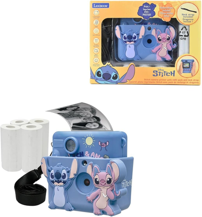LEXIBOOK, Disney Stitch Starcam Print Camera, Instant Printer, SD Card, 3D