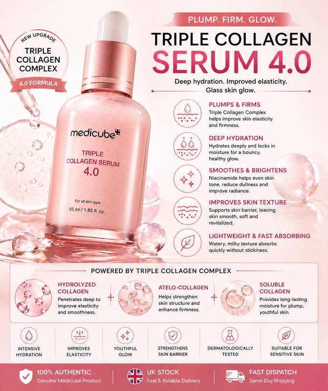 Medicube Triple Collagen Serum 4.055m Korean Skincare Plumping Firming Glow Skin