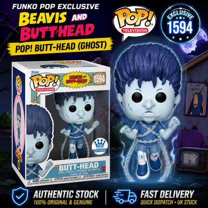 Funko Pop Beavis And Butt-Head Ghost Butt-Head #1594 Exclusive Vinyl + Protector