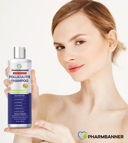 PHARMBANNER Folliculitis & Seborrheic Dermatitis Shampoo – Anti-Dandruff, Psoria