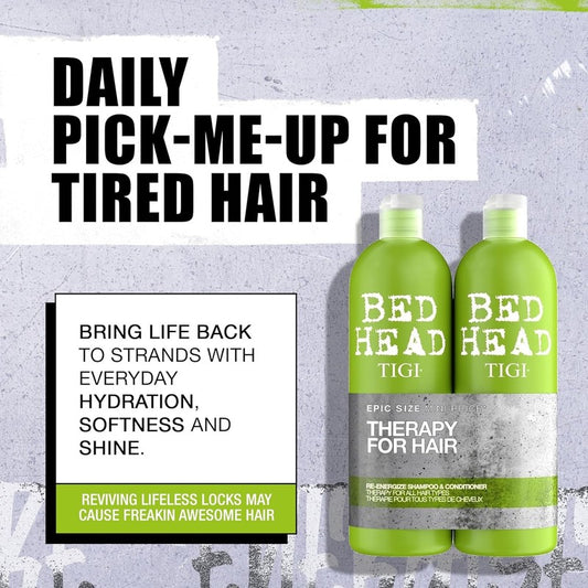 Bed Head by TIGI Re-Energize Shampoo & Conditioner Set - Hydrating Smooth Hair