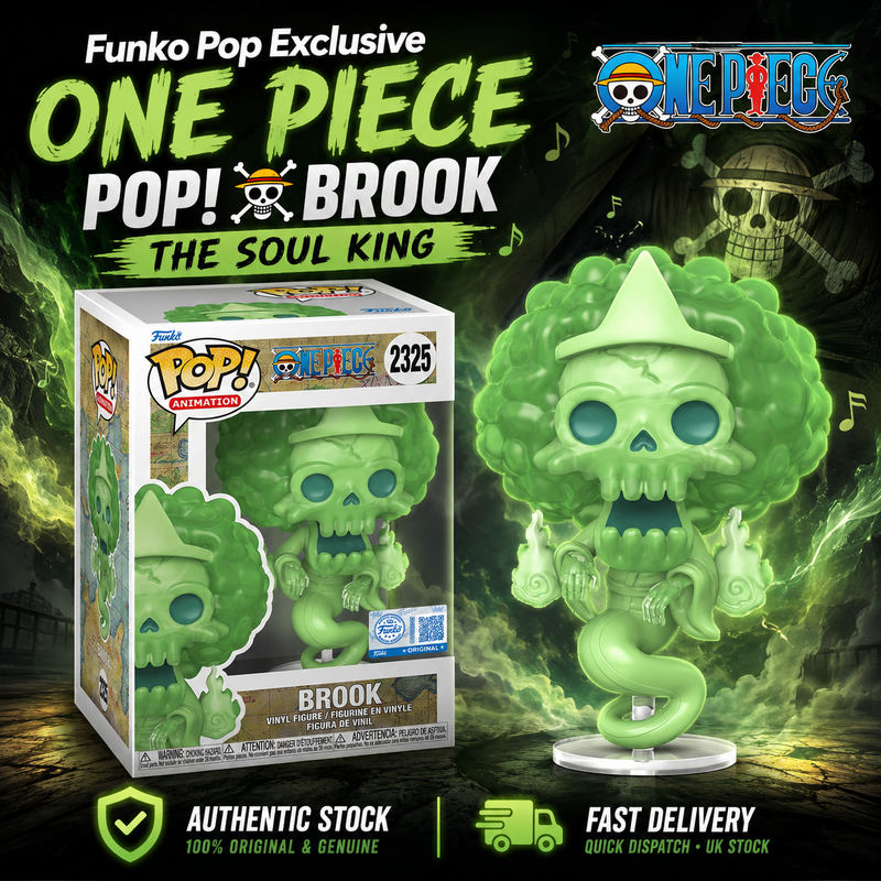 Funko Pop One Piece Brook # 2325 Exclusive Soul King Animation Vinyl + Protector