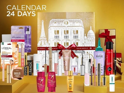 L'Oréal Paris Gift Set, 24 Beauty Iconic Makeup, Skincare & Haircare Worth £240