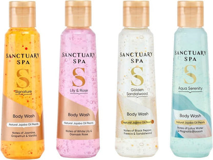 Sanctuary Spa Body Wash Gift Set, Discovery Collection 4 Travel‑Size Body Washes