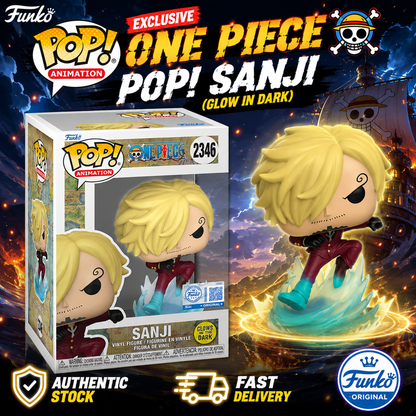 Funko Pop One Piece Sanji Raid Suit Glow #2346 Exclusive Anime Vinyl + Protector