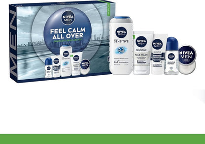 NIVEA MEN Feel Calm All over Skincare Gift Set - Men Gift Set Sensitive Skin