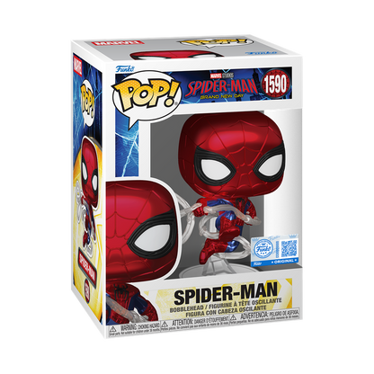 Funko Pop Spider-Man Brand New Day Metallic # 1590 Marvel Exclusive + Protector