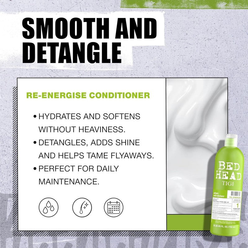 Bed Head by TIGI Re-Energize Shampoo & Conditioner Set - Hydrating Smooth Hair
