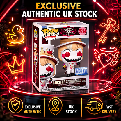 Funko Pop Hazbin Hotel Lucifer Rubber Duck 2244 Exclusive Animation + Protector
