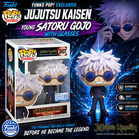 Funko Jujutsu Kaisen Young Satoru Gojo Glasses #2437 Exclusive Anime + Protector
