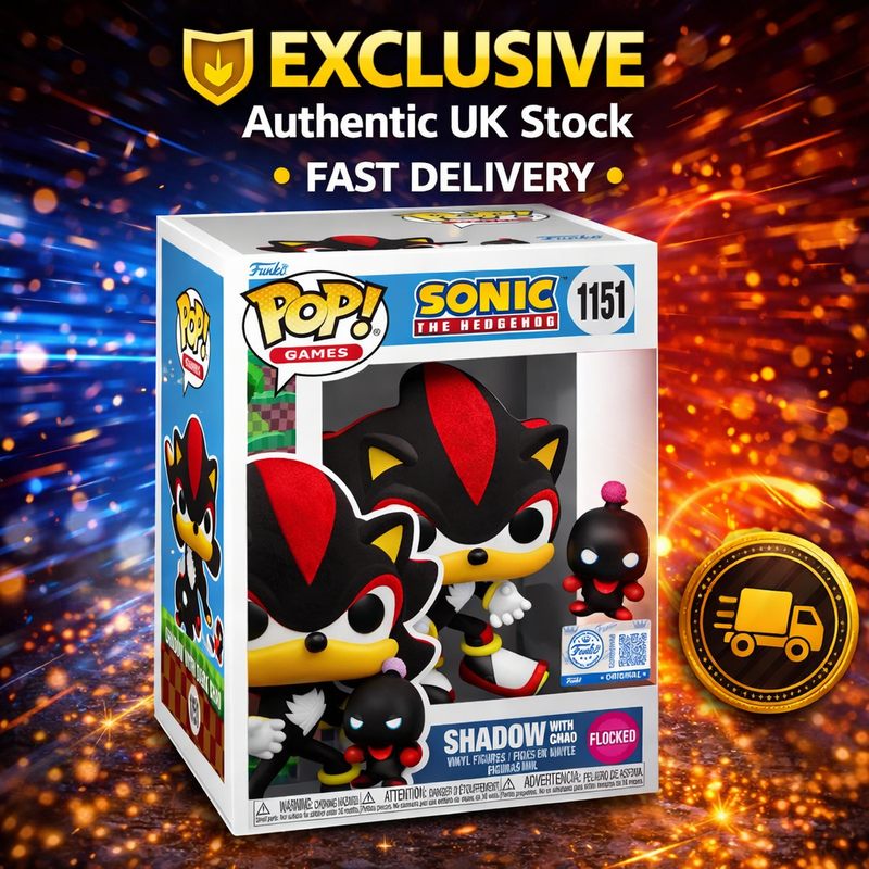 Funko Pop Sonic Shadow Dark Chao 1151 Flocked Exclusive Vinyl Games + Protector