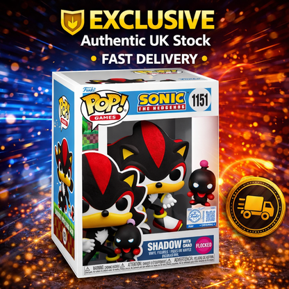 Funko Pop Sonic Shadow Dark Chao 1151 Flocked Exclusive Vinyl Games + Protector