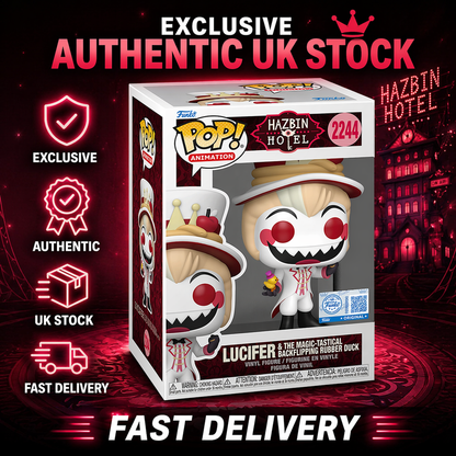 Funko Pop Hazbin Hotel Lucifer Rubber Duck 2244 Exclusive Animation + Protector