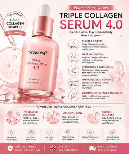 Medicube Triple Collagen Serum 4.055m Korean Skincare Plumping Firming Glow Skin