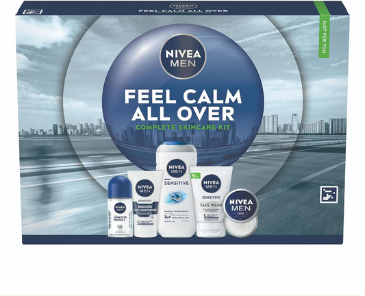 NIVEA MEN Feel Calm All over Skincare Gift Set - Men Gift Set Sensitive Skin